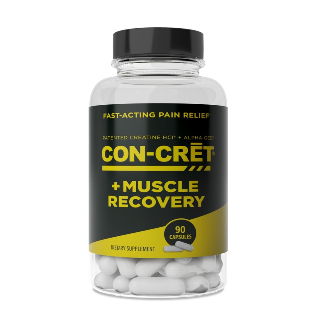 CON-CRET ProMera Récupération musculaire sportive, Créatine concentrée et Alpha-GEE®, soutient la récupération musculaire, réduit la douleur, restaure la santé musculaire, 90 capsules