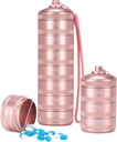 XHT Pink Weekly Metal Pill Organizer 7 jours 2 fois par jour – Esthétique Imperméable AM PM Travel Pill Box, heavy Duty Pill Holder et Medicine Pill Organizer pour les vitamines, huile de poisson et suppléments