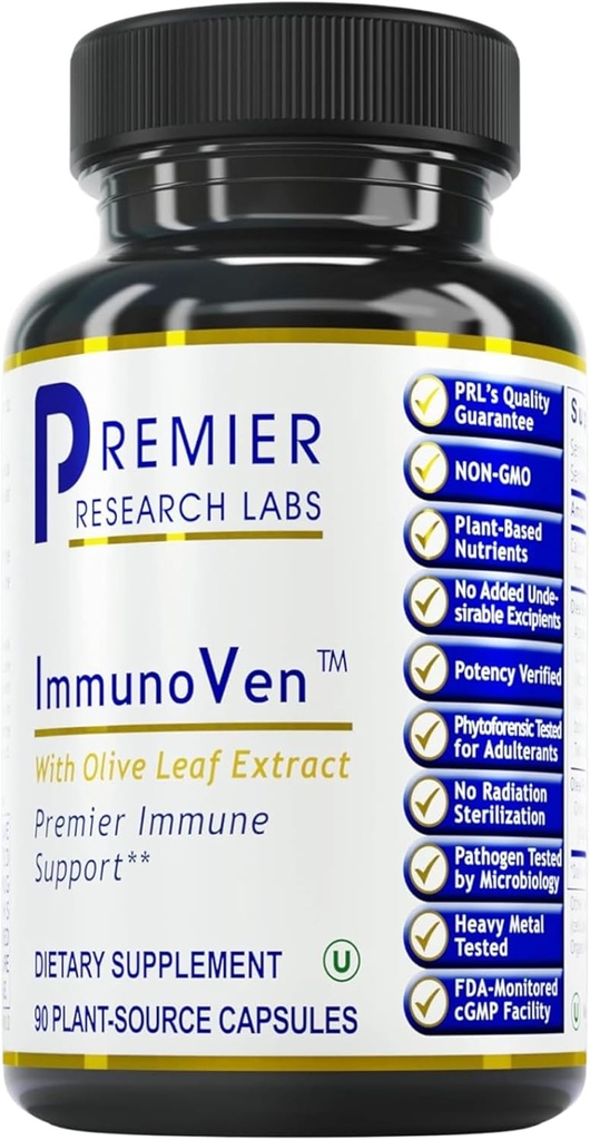 Premier Research Labs ImmunoVen - Immune Health Capsules, Olive Leaf Extract Capsules, Immune Support & Heart Health, Wellness Pills for Men & Women - 90 Capsules végétariennes