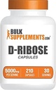 BulkSupplements.com Capsules D-Ribose - Supplément Ribose, pour le soutien énergétique - Sans gluten, 7 Capsules par portion (5000mg), 210 Compte (paquet de 1)