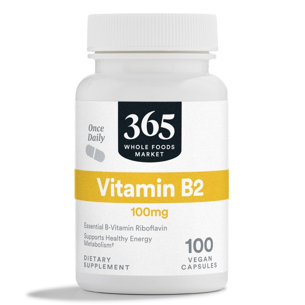 365 Par marché des aliments entiers, vitamine B2, 100Mg, 100 Capsules végétales