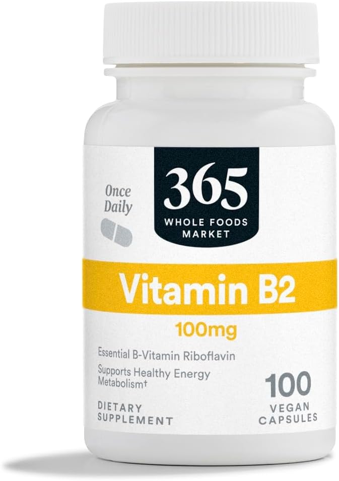 365 Par marché des aliments entiers, vitamine B2, 100Mg, 100 Capsules végétales