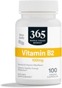 365 Par marché des aliments entiers, vitamine B2, 100Mg, 100 Capsules végétales