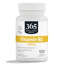 365 Par marché des aliments entiers, vitamine B2, 100Mg, 100 Capsules végétales