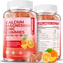 Supplément de zinc de magnésium sans sucre avec vitamine D3 & B12 pour les femmes et les hommes Supplément de magnésium de calcium haute absorption pour le soutien immunitaire (120 comtes)