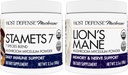 Host Defense Bundle with Stamets 7 Mushroom Powder, 3.5 oz & Lion's Mane Powder, 3.5 oz - Support Immune Health with 7 Species Blend - Support Brain Health, Memory & Focus*