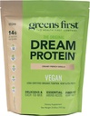 Greens First Dream Protéines Poudre végétalienne à base de plantes - USDA Protéines de citrouille, de chanvre et de pois organiques - Sans gluten, sans OGM, sans sucre ajouté (Vanille française crémeuse, 24,8 oz)