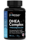 DHEA Micronised 200mg Complexe avec Pregnenolone 100mg Supplément pour les hommes et les femmes avec Ashwagandha, DIM, Magnésium, Boron, Calcium, Zinc, Vitamine D3, C et B6 Hormone Support - Fabriqué aux États-Unis 90 Capsules