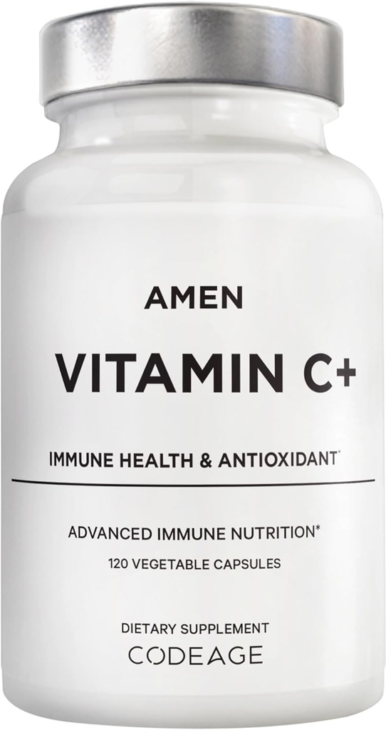 Supplément vitamine C+ d'amen avec zinc, bioflavonoïdes, Quercetin, Rose HIPS, Elderberry – végétalien, non-OGM – 2 mois d'approvisionnement - 120 capsules