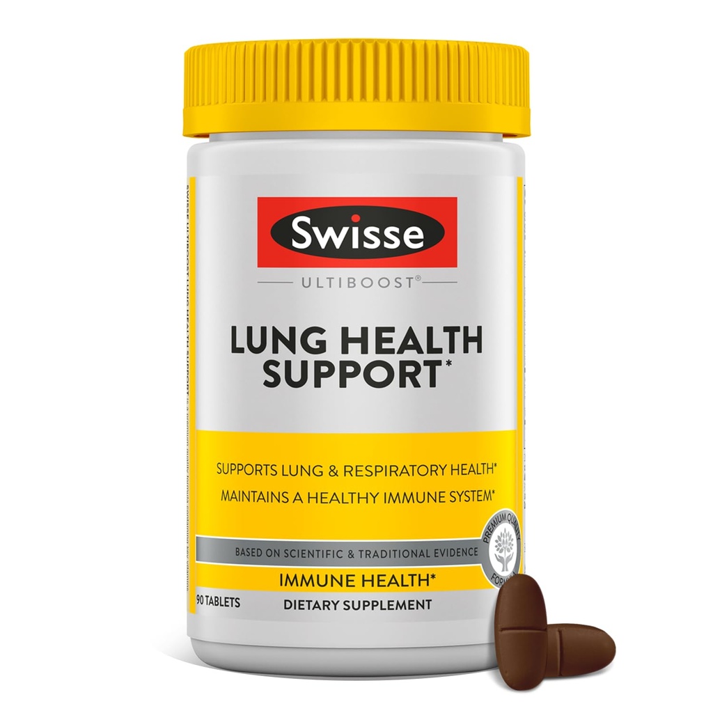 Swisse Lung Detox and Cleanse (en anglais seulement) Supplément de soutien aux poumons et à la santé respiratoire avec extrait de feuille de Mullein, Reishi, Astragalus (en anglais seulement)
