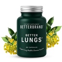 Betterbrand BetterLungs Supplément de soutien pulmonaire avec NAC, Mullein Leaf pour les fumeurs, Formule santé respiratoire avec Elderberry, Vitamine D, Ginseng, Reishi Champignon - 60 Capsules - Pack de 1