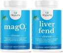 nbpure MagO7 + Foie Fend Detox Bundle (combustible de désintoxication) Nettoyant les colonies à l'oxygène et soutien du foie (relief pour la constipation occasionnelle, le ballonnement et la formation de toxines) Magnésium ozoné + chardon de lait, 180 capsules
