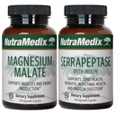NutraMedix Fitness Plan Supplement Bundle - Comprend Magnesium Malate pour le soutien énergétique et sportif et Serrapeptase pour le bien-être articulaire et mobilité - Suppléments de soutien de fitness -2-Piece Capsule Set