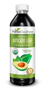 Extrait de feuille d'avocat Supplément liquide - Avocado Fruit, Hoja de Aguacate, Feuilles d'avocat pour les vitamines, Fibre alimentaire, Skin & Immune Support, Santé Digestive - 12oz Bonté à base de plantes