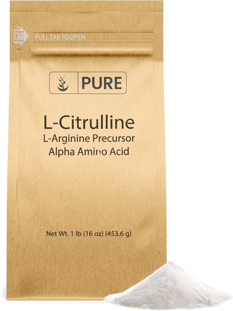 Ingrédients originaux purs Poudre de L-Citrulline (1 lb) Acide amino pur non essentiel, sans conservateur