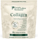 Great Lakes Wellness Collagen Peptides Poudre pour la peau, les cheveux, les ongles, les articulations et la digestion - Non aromatisé - Dissoudre rapidement Hydrolysé, non-OGM, Keto, Kosher - 4 lb.