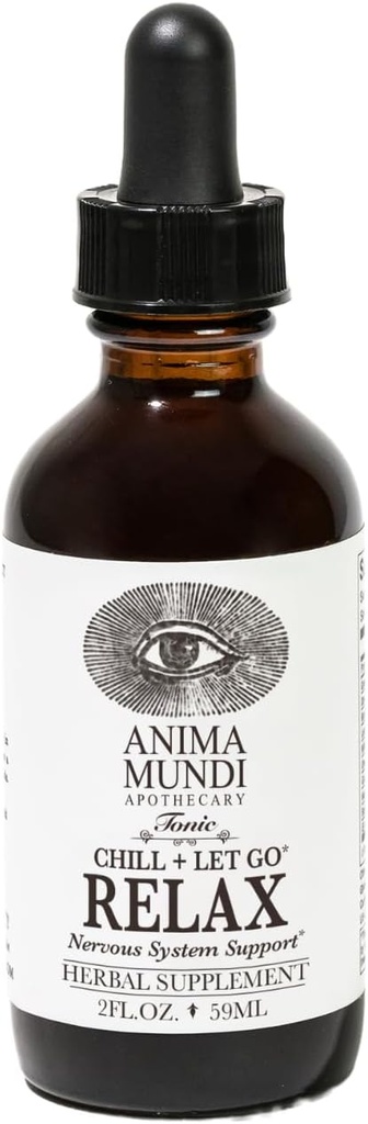 Anima Mundi Apothecary Relax tonic Nervous System Support - Natural Calm Aid & Mood Enhancer - Obtenez un soulagement du stress avec le citron baume, Passionflower, Camomile, Ashwagandha Root & Lavender (2 fl oz)