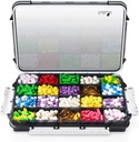 Fullicon Extra Large Pill Organizer with Moisture Proof Design, Travel Jumbo Pill Box with 20 Compartiment, organisateur de supplément pour les vitamines avec 3 boucles sécurisées (noir)