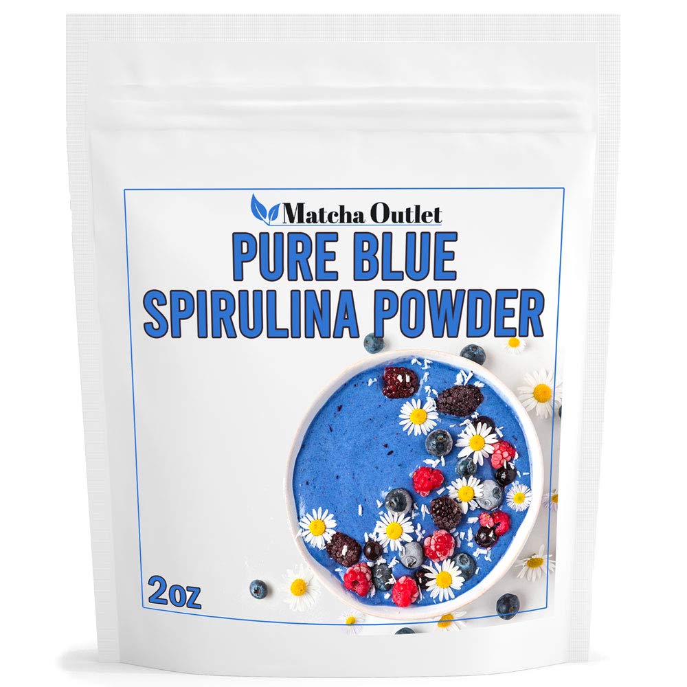 Poudre de Spiruline Bleue Pure de Blue Green Algae Great for Smoothies Baking Vegan Natural Food Coloring Phycocyanine 2 oz 57g Jusqu'à 70 portions