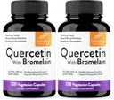 Sandhu's Quercetin avec Bromelain Capsules Végétariennes Suppléments 120 Compte (paquet de 2) , Bioflavonoïdes pour le soutien immunitaire et la santé respiratoire, support d'allergie saisonnière , Quercitine pour les hommes et les femmes