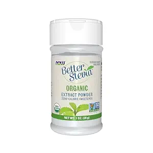 Nourriture, Stevia biologique certifiée meilleure, poudre d'extrait, édulcorant Zero-Calorie, non-OGM certifié, 1-Ounce(paquet de 1)