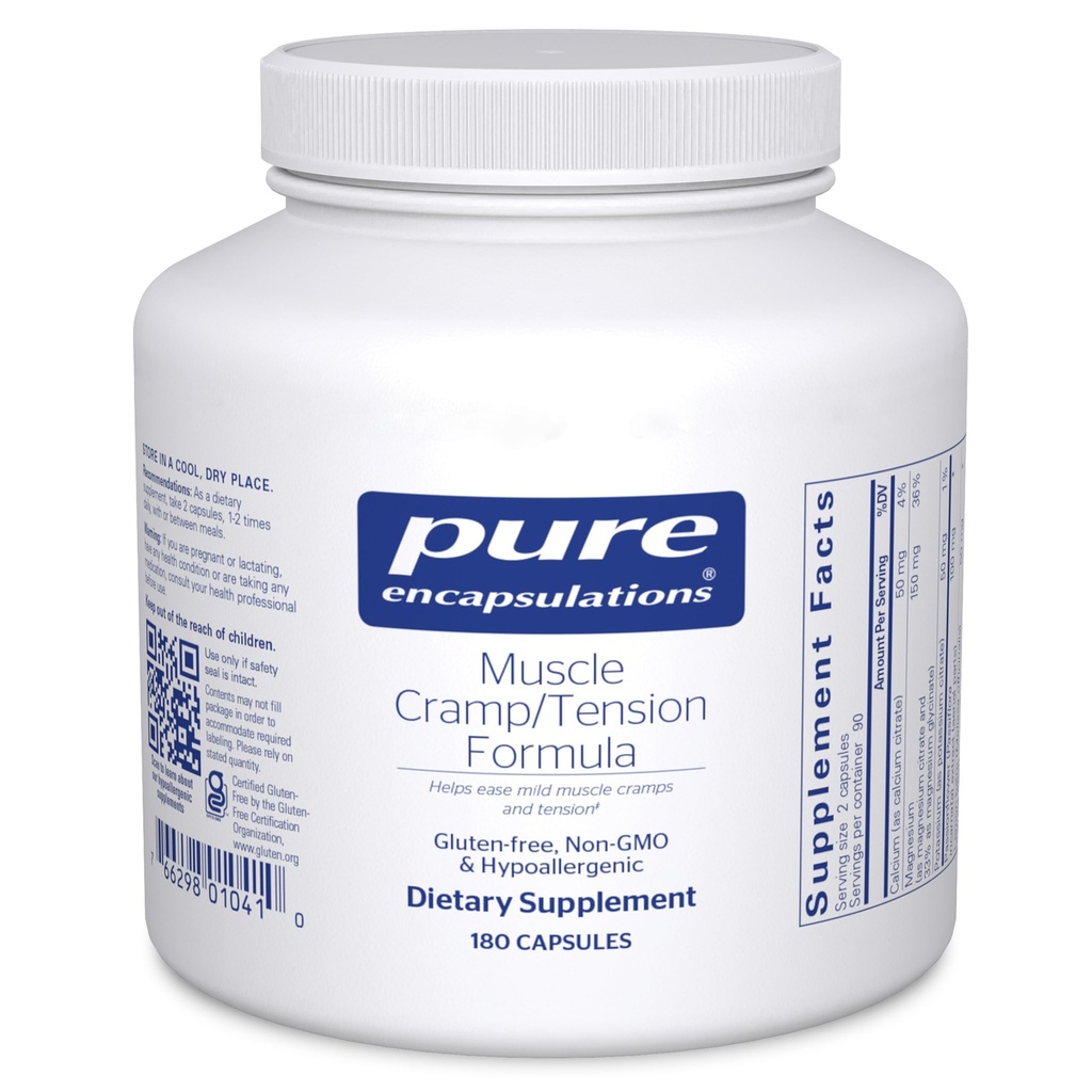Encapsulations pures Crampons musculaires/formule de tension: Supplément hypoallergénique pour réduire les crampons musculaires occasionnels/la tension et favoriser la relaxation: 180 capsules