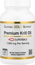 California Gold Nutrition Premium Krill Oil with Superba2 Biodisponible Oméga-3s de l'Antarctique Krill - Heart & Brain Health Support - sans gluten, non-OGM - 1000 mg - 60 poissons gélatine Softgels