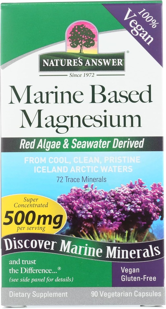 Réponse de la nature Magnésium à base marine, super concentré 500mg.
