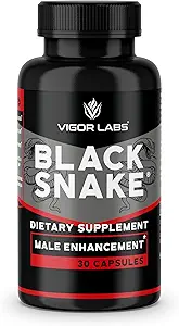 Snake noir par VIGOR LABS - Male Enhancement Capsules (30 capsules), stimule le flux sanguin, la taille et la dureté. Puissant mélange propriétaire d'ingrédients naturels. Fabriqué aux États-Unis