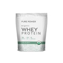 Dr Mercola Pure Power Protéine de lactosérum biologique - 20 g Protéine - Soutienne la croissance et l'énergie musculaires - Concentré de lactosérum d'herbe - 15 portions (20.60 oz) - Original