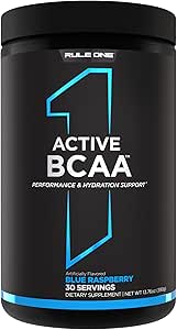 Règle 1 BCAA active - Performance, hydratation et soutien de récupération avec 5g BCAA + électrolytes, L-glutamine et Citrulline (30 portions, framboise bleue)