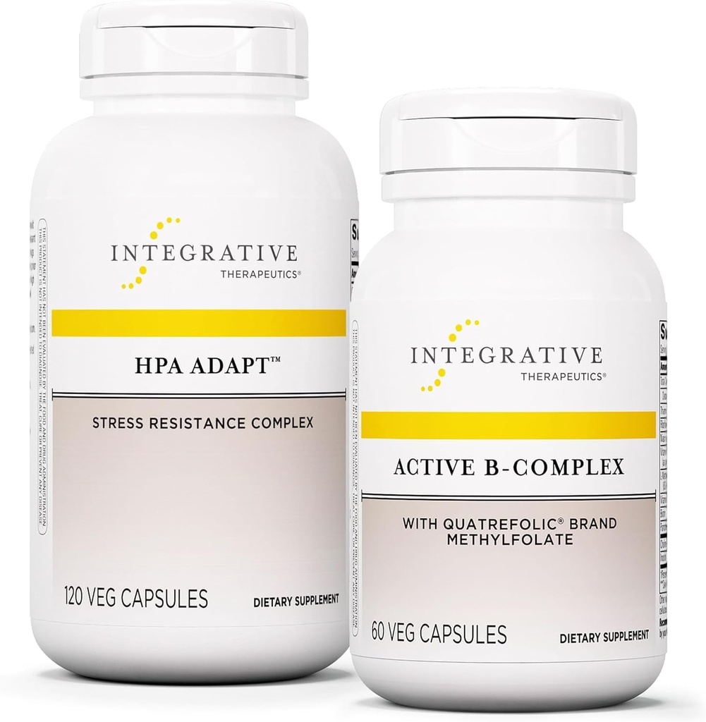 Ensemble thérapeutique intégratif avec complexe B actif, 60 capsules et HPA Adapt, 120 capsules véganes - complexe B actif pour soutenir le métabolisme énergétique - HPA Adapter pour soutenir la réponse au stress sain