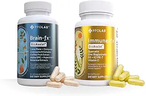 BioAssist® Brain-fx Nootropic Energing Mind Memory Focus Brain Support, et Immune-fx, supplément de soutien immunitaire, supplément pulmonaire pulmonaire, Clean Certified®, non-OGM