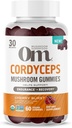 OM MUSHROOM SUPERFOOD Cordyceps Gummies, États-Unis Champignons biologiques cultivés, supports, endurance, énergie, et récupération, 60 comte, 30 portions Gummy suppléments