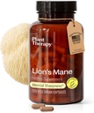 Plant Therapy Lion Mane Mushroom Supplément Capsules fabriqués aux États-Unis 4 mois d'approvisionnement soutient la santé cérébrale, la clarté mentale et les suppléments de mémoire pour les femmes et les hommes 120 Capsule végétarienne