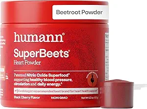 HumanN SuperBeets Beetroot Powder - Augmentation de l'oxyde nitrique pour la pression artérielle, la circulation et le soutien de la santé cardiaque - Supplément Superfood non-OGM - Arôme de pomme original, 30 portions