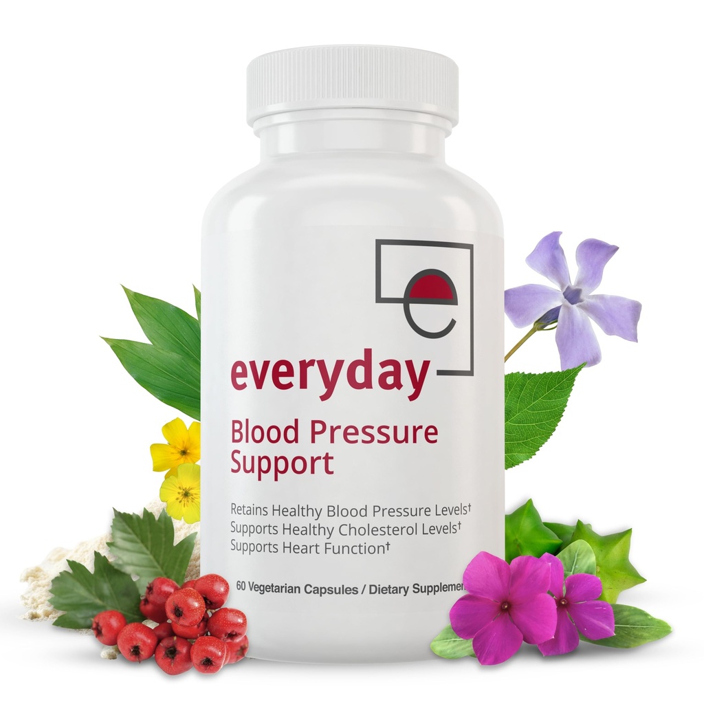Support de la pression artérielle quotidienne et supplément d'hypertension - Hawthorn Berry, Arjuna, Magnésium et Rauwolfia pour la santé cardiaque, la circulation et le cholestérol (30 jours, 60 capsules)