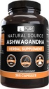 Ingrédients originaux purs Ashwagandha (365 Capsules) Pas de Magnésium ou de Rice Fillers, Toujours Pure, Verified Lab