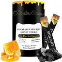 Shilajit Honey Sticks, Himalayan Shilajit Honey Sticks, Résine pure himalayenne, miel et safran, 30 bâtons d'absorption haute pour l'énergie, la force et le soutien cognitif