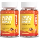 Gummies curcuma curcuma 500mg pour les adultes, avec poivre noir, racine de gingembre, vitamine C, Gummies à faible teneur en sucre, saveur orange - 120 comtes