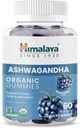 Himalaya Ashwagandha Gommies biologiques, KSM-66 Ashwagandha biologiques pour aider à soulager le stress, l'énergie et la relaxation, 60 Gommies avec délicieux BlackBerry Flavor