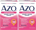 AZO double protection: Urinaire + Vaginal Support*= Prébiotique Plus Probiotique de femmes prouvées cliniquement.