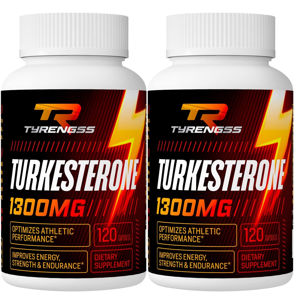 Supplément Turkestérone 1300mg Ultra High Strength (Ajuga Turkestanica Extract Std. à 20% Turkestérone), pour performance athlétique et masse musculaire, 240 Capsules
