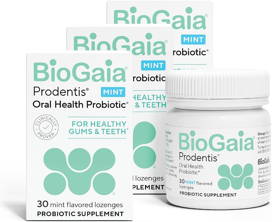 BioGaia Prodentis 3-Pack | Dental Probiotic Lozenges | Promote Healthy Gums & Teeth | Defend Against Dental Problems | Replenish Oral Microbiome | Improve Oral Health | Mint Flavor | 90 Day Supply