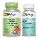 SOLARAY Irish Sea Moss and Total Cleanse Uric Acid - Wellness and Joint Health Bundle w/Naturally Occurring Vitamines, Minéraux, Bactéries vivantes, Plus Tart Cherry, Turmeric and Celery Seed, 100/60ct