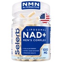 Suppléments NAD+ pour les hommes – Suppléments de santé à l'oxyde nitrique prostate pour les hommes avec resvératrol, CoQ10, L Citrulline et Lycopène pour l'anti-âge, la stamina et le soutien énergétique cellulaire 60 capsules
