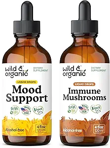 Wild & Organic Mood Support Teinture 4 fl oz & Immune Mushroom Teinture