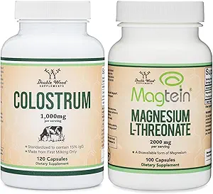 Colostrum Supplement (120 Capsules) and Magnesium L-Threonate (100 Capsules)