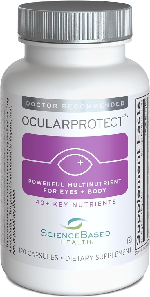OcularProtect – Multivitamine quotidienne avec support avancé pour la santé oculaire – 40 éléments nutritifs clés, antioxydants et composés à base végétale – Comprend FloraGLO Lutéine, Zeaxanthin, acide alpha lipoïque – 120 capsules