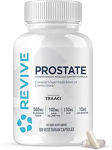 Revive MD Prostate Supplements for Men - Maintenir des niveaux d'antigènes spécifiques à la prostate, des niveaux d'estrogènes et des flux urinaires sains - Saw Palmetto et Beta Sitostérol pour le soutien de la santé de la prostate